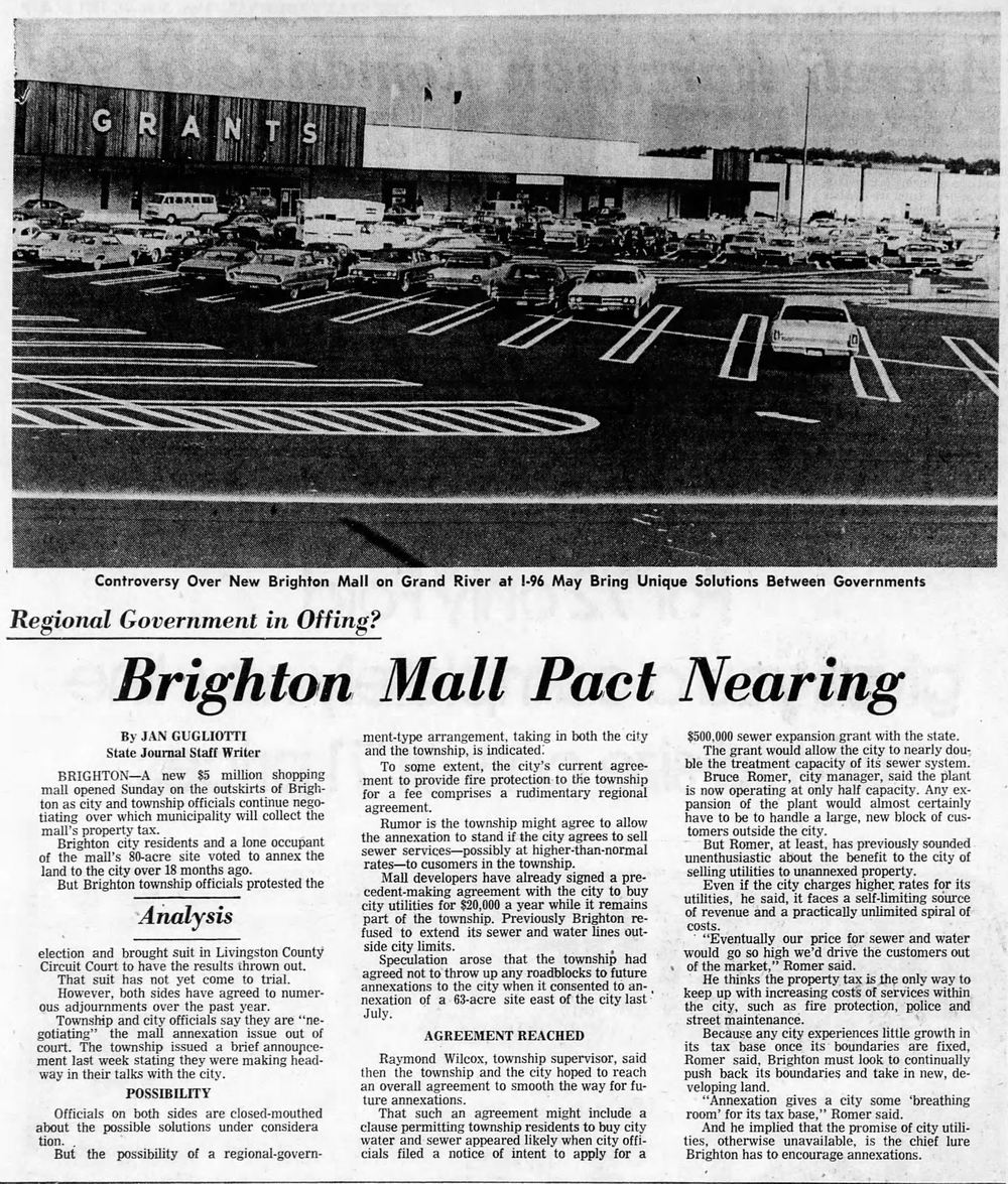 Brighton Mall - Sep 27 1971 Article